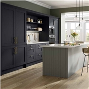 Wilton Kitchen Doors Finished Oak Grain Navy and Dust Grey